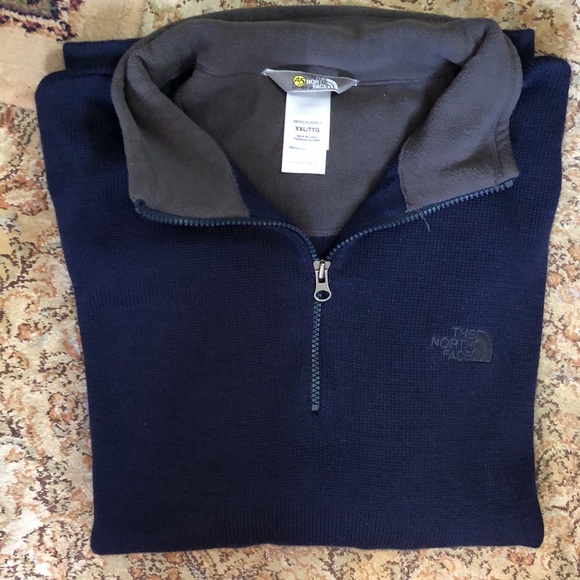 THE NORTHFACE A5 Series Mens size XXL Wool Sweater 1/4 Zip Navy Layer Prep Sport - Picture 3 of 16